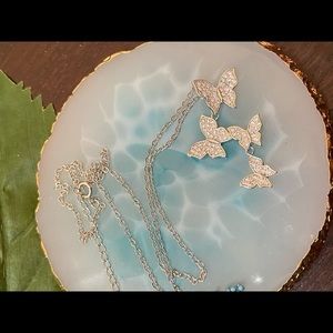 925 Silver Mini Butterfly Cluster Necklace